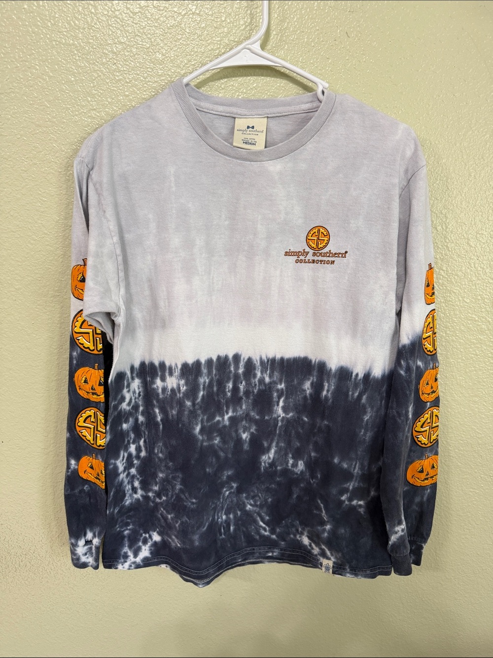Simply Southern Tie-Dye Long Sleeve Tee - Gray, Navy & Orange